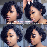 Pixie Cut Bob Lace Front Wigs 150 180 250% Lace Front Human Hair Wigs Curly Human Hair Wig Remy Lace Closure Wig Pre plucked