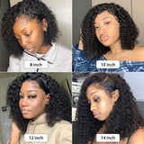 Deep Curly Lace Front Human Hair Wigs 13x4 Lace Frontal Wigs With Baby Hair Short Bob Lace Frontal Wig 180 Density Wig Deep Wave