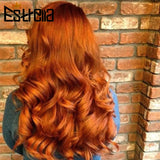 Body Wave Orange Lace Wig Brazilian 4x4 Closure Wigs with Baby Hair Remy Orange Ginger Human Hair Wigs Free Part Pre Plucked