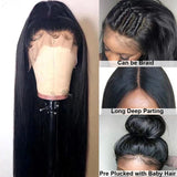 Long Straight Lace Front Wig  40 Inches Lace Front Human Hair Wigs Pre Plucked and Baby Hair Remy Brazilian Wig