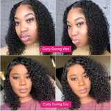 Jerry Curly Short Bob Lace Front Human Hair Wig Pre Plucked For Black Women Glueless 13x4 Deep Wave Frontal Wig Remy