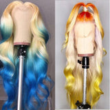 Body Wave Lace Front Wigs  Brazilian Remy Human Hair 613 Blonde Deep Part Wig Pre Plucked With Baby Hair