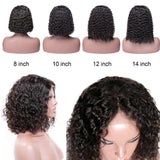 Kinky Curly Lace Front Wigs For Women Short Bob Wig Pre Plucked Malaysian Curly Human Hair 4x4 Lace Closure Wigs