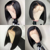 Straight Short Bob Lace Front Wigs Human Hair 13x4 Lace Frontal Wigs Pre-plucked With Baby Hair