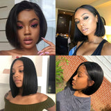 Straight Short Bob Lace Front Wigs Human Hair 13x4 Lace Frontal Wigs Pre-plucked With Baby Hair