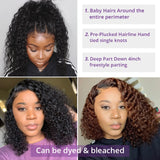 Curly Bob Lace Front Human Hair Wigs With Baby Hair Indian Water Wave 4x4 Lace Closure Wigs Short Jerry Curly Bob Wigs For Women