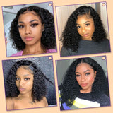 Curly Bob Lace Front Human Hair Wigs With Baby Hair Indian Water Wave 4x4 Lace Closure Wigs Short Jerry Curly Bob Wigs For Women