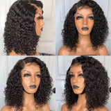 Curly Bob Lace Front Human Hair Wigs With Baby Hair Indian Water Wave 4x4 Lace Closure Wigs Short Jerry Curly Bob Wigs For Women