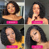 Jerry Curly Short Bob Lace Front Human Hair Wig Pre Plucked For Black Women Glueless 13x4 Deep Wave Frontal Wig Remy