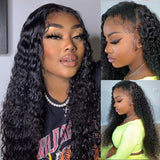 Deep Wave Lace Front Wig Human Hair Wigs 13x4 Short Bob Brazilian For Black Women Frontal Water Wave Lace Front Wig with Baby Hair