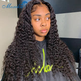 Deep Wave Closure Wig Human Hair Lace Frontal Wigs 180 Lace Front Wig Pre Plucked Bleached Knots Wigs Remy 4x4 Frontal Lace Wig