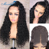 Deep Wave Closure Wig Human Hair Lace Frontal Wigs 180 Lace Front Wig Pre Plucked Bleached Knots Wigs Remy 4x4 Frontal Lace Wig