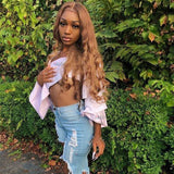 Blonde Highlight Lace Front Human Hair Wigs Body Wave Transparent Lace Front Wigs Peruvian Ginger Orange Part Lace Wigs Remy 180