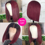 lace front human hair wigs hd Blonde 613 short frontal bob wig brazilian remy straight Ombre colored burgundy for black women