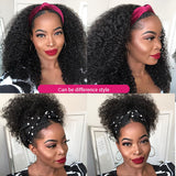 Kinky Curly Headband Wig Human Hair Wigs For Black Women Cheap Glueless Curly Human Hair Wigs Remy Brazilian Hair Wigs