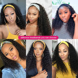 Kinky Curly Headband Wig Human Hair Wigs For Black Women Cheap Glueless Curly Human Hair Wigs Remy Brazilian Hair Wigs