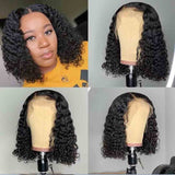 Kinky Curly Lace Front Wigs For Women Short Bob Wig Pre Plucked Malaysian Curly Human Hair 4x4 Lace Closure Wigs