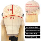 613 Frontal Wig Brazilian Straight Lace Front Human Hair Wigs For Black Women Honey Blonde Body Wave T Part Lace Front