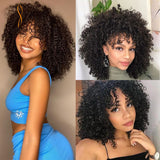 Afro Kinky Curly Short Bob Wigs Human Hair with Bangs