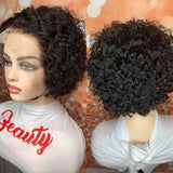 Pixie Cut Wig Human Hair Short Curly Pre Plucked Bleached Knots Wigs Bob Wig Lace Front Human Hair Wigs 13x4 Lace Frontal