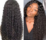 Satai 13x6 Lace Front Wig Curly Human Hair Wig Brazilian Remy Hair Jerry Curl Wig 180 Density Lace Front Human Hair Wigs