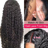 Satai 13x6 Lace Front Wig Curly Human Hair Wig Brazilian Remy Hair Jerry Curl Wig 180 Density Lace Front Human Hair Wigs