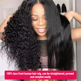 Satai 13x6 Lace Front Wig Curly Human Hair Wig Brazilian Remy Hair Jerry Curl Wig 180 Density Lace Front Human Hair Wigs