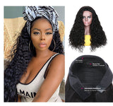 Headband Wig Long Water Wave Human Hair Wig 150% density Hair No Glueless No Sew IN Remy Headband Scarf Wig Peruvian Wigs