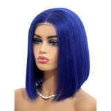 Short Colored Bob Cut Human Hair  Wig  Machine Made Wig Cosplay For Black Women