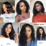 13x4 Short Bob Lace Front Human Hair Wigs Natural Wave Brazilian Remy Hair Lace Frontal Wig 130% Density For Black Women