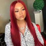 13x4 Lace Front Human Hair Wigs Brazilian Straight Brown Blonde Red PrePlucked Lace Front Wig Remy Hair Wig For Black Women