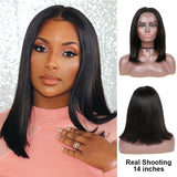 13x4 Blunt Cut Bob Wig Short Lace Front Human Hair Wigs Remy Brazilian Straight Bob Wigs With Baby Hair HD Transparent Wig