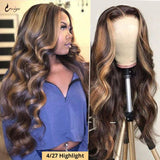 Highlight Lace Front Wig Human Hair Brazilian Body Wave Wig Highlight 13x4 Lace Front Wigs Honey Blonde Ombre Lace Front Wig Remy