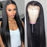 Glueless 13x4 HD Lace Front Wig For Black Women Brazilian Straight Natural Human Hair Closure Wigs Remy 1B