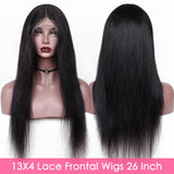 Glueless 13x4 HD Lace Front Wig For Black Women Brazilian Straight Natural Human Hair Closure Wigs Remy 1B