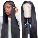 Glueless 13x4 HD Lace Front Wig For Black Women Brazilian Straight Natural Human Hair Closure Wigs Remy 1B